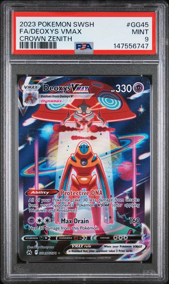 Deoxys VMAX, Sword and Shield Crown Zenith, PSA 9