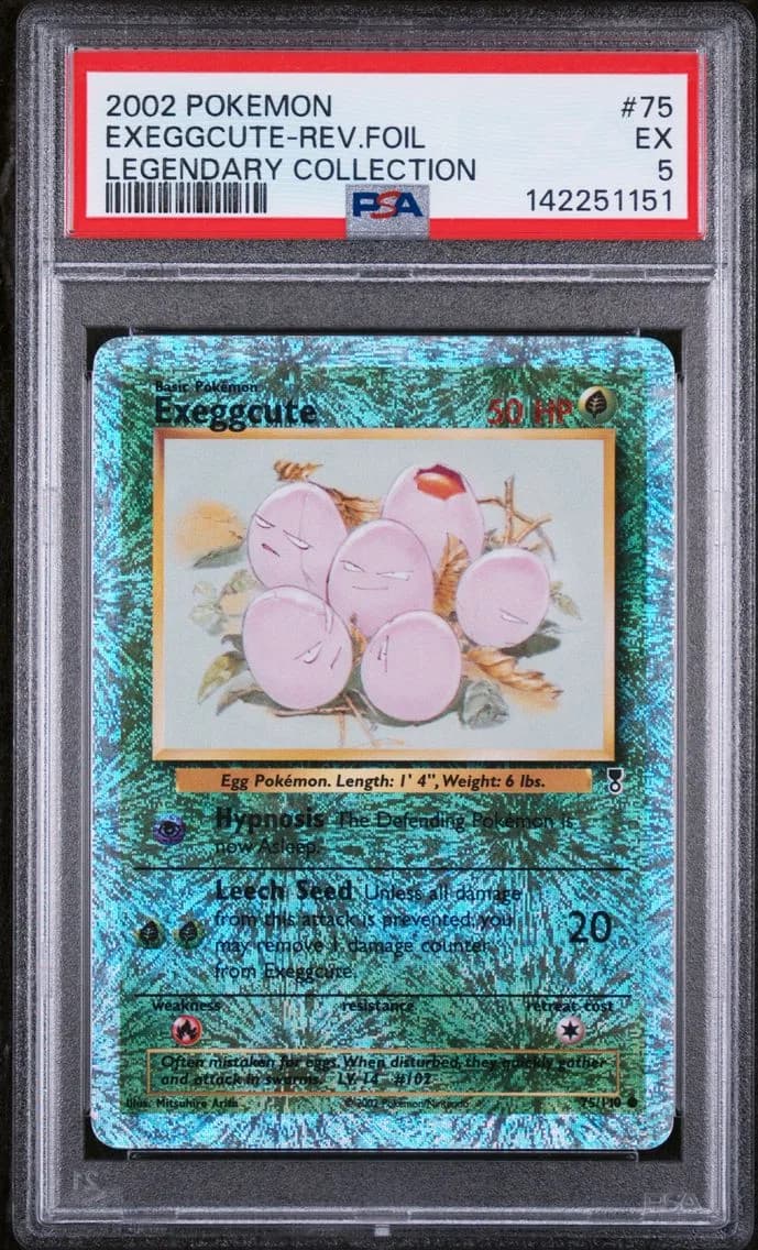 Exeggcute-Reverse Foil, Legendary Collection, PSA 5