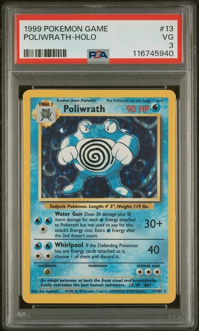 Poliwrath-Holo, Game, PSA 3