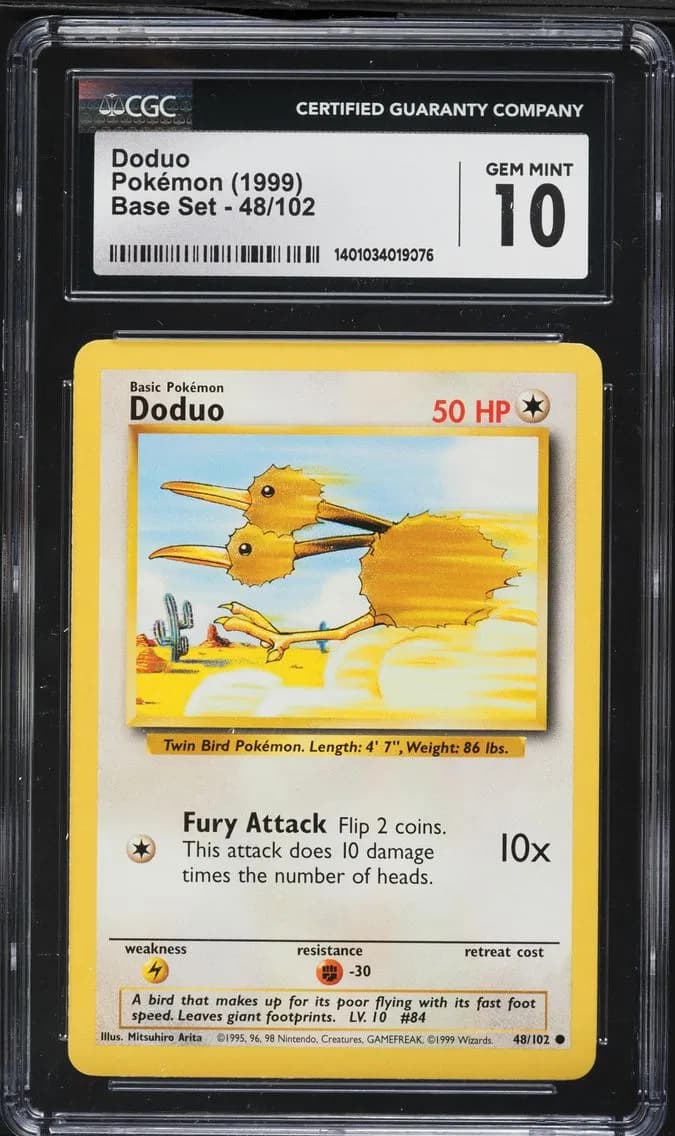 Doduo, Base Set - Unlimited, CGC 10