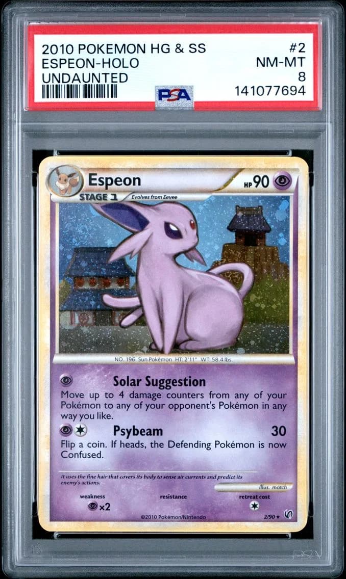 Espeon-Holo, Heartgold & Soulsilver Undaunted, PSA 8