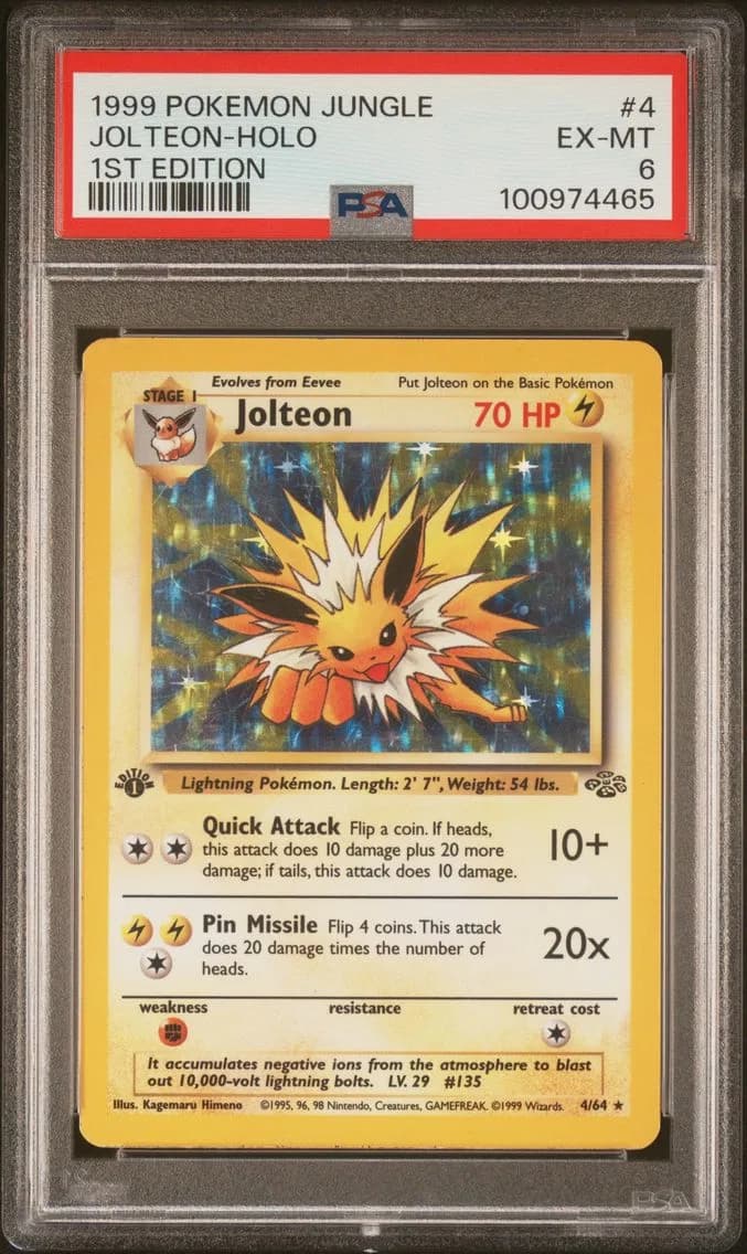 JOLTEON-HOLO 1st Edition, Jungle, PSA 6