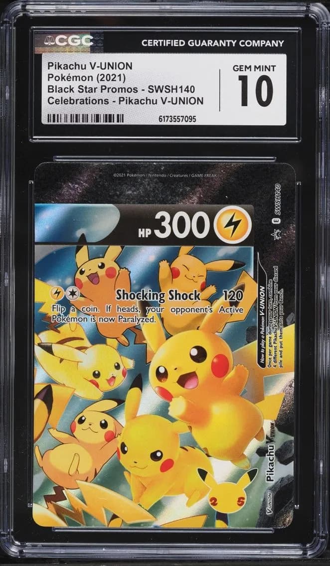 Pikachu V-UNION, Black Star Promos - Sword & Shield, CGC 10