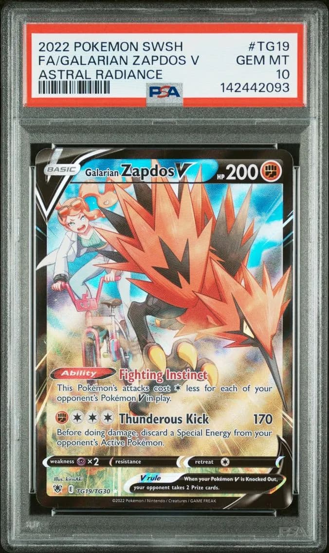 Galarian Zapdos V, Sword & Shield Astral Radiance, PSA 10