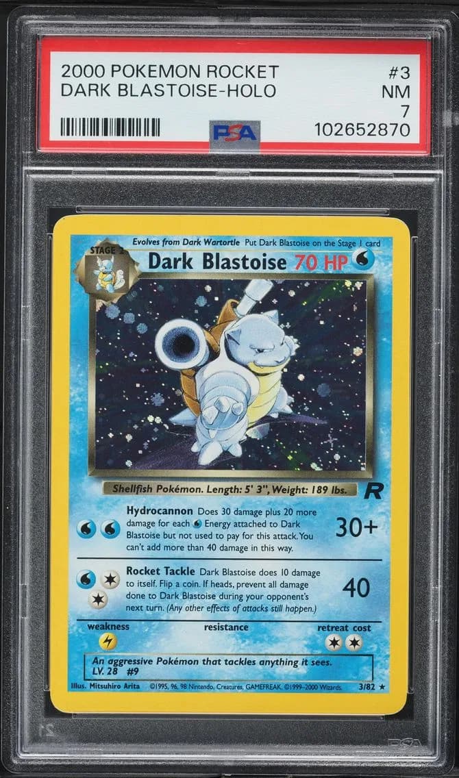 Dark Blastoise-Holo, Rocket, PSA 7