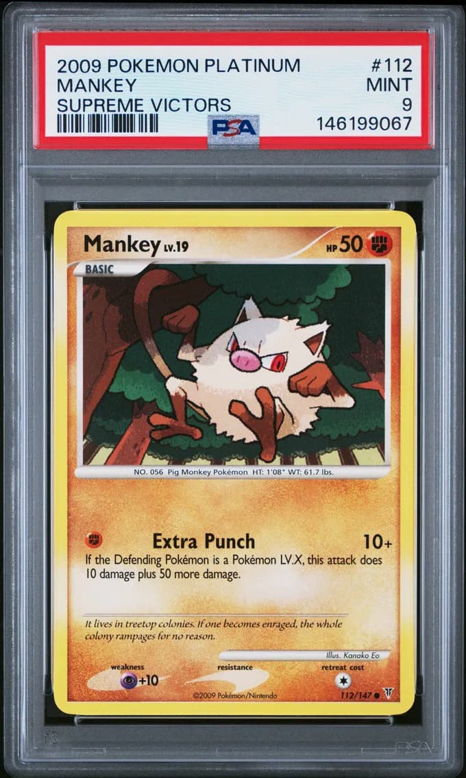 Mankey, Platinum Supreme Victors, PSA 9