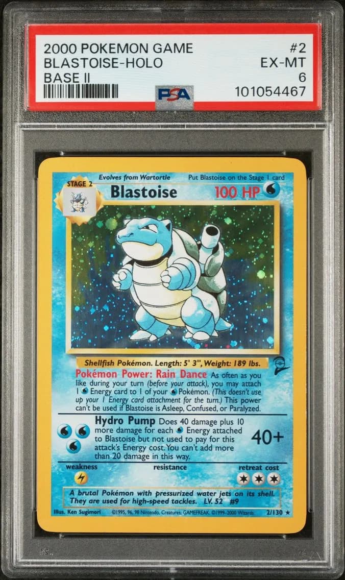 Blastoise-Holo, Game Base II, PSA 10