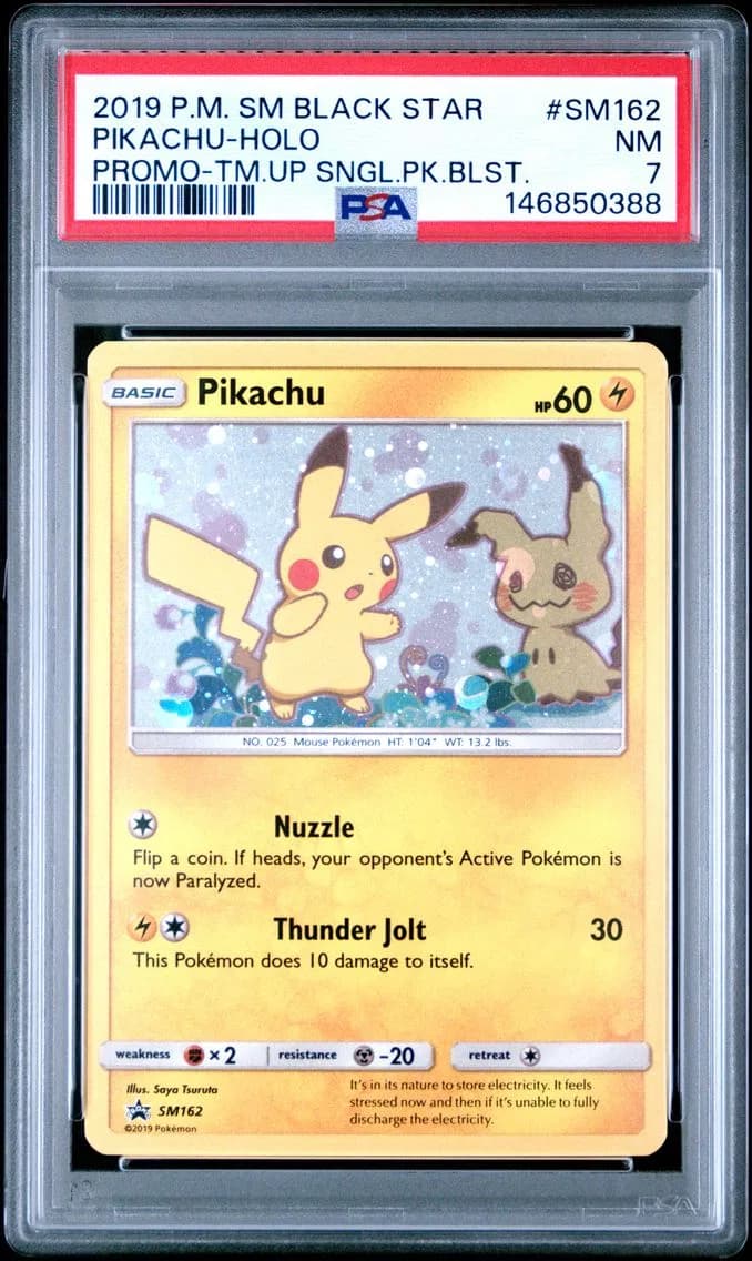 Pikachu-Holo, SM Black Star Promo, PSA 7