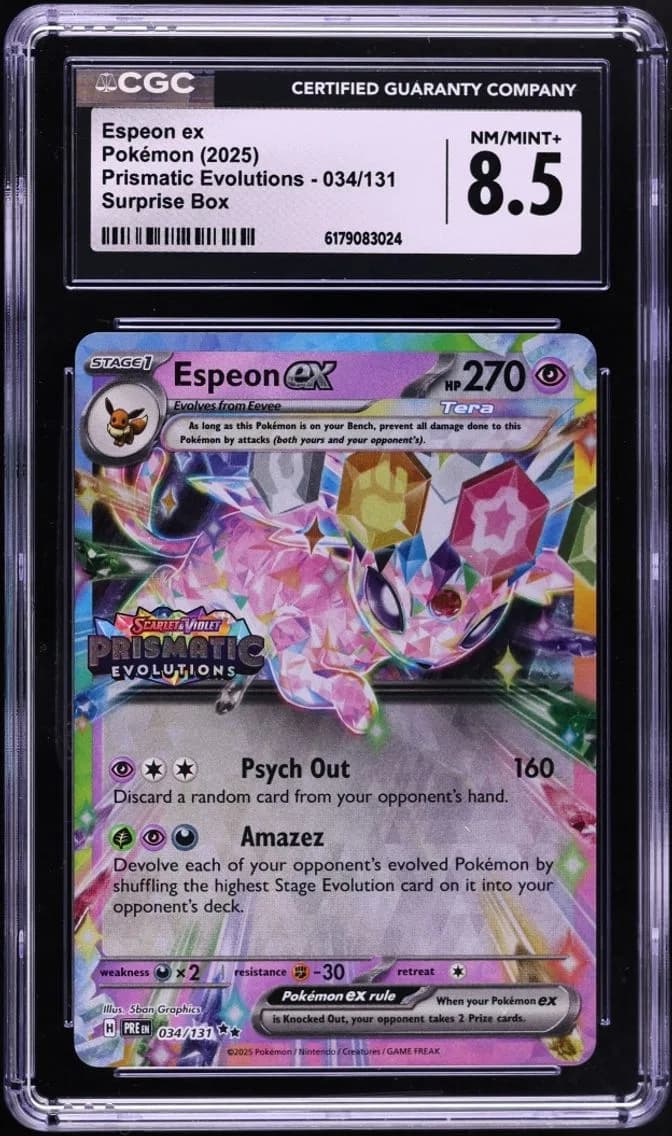 Espeon ex, Prismatic Evolutions, CGC 8.5