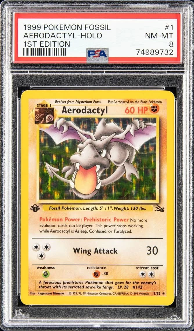 Aerodactyl-Holo, Fossil, PSA 8