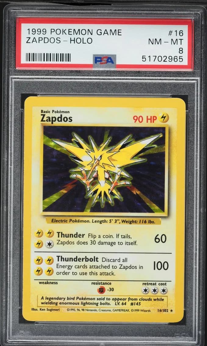 Zapdos-Holo, Game, PSA 8