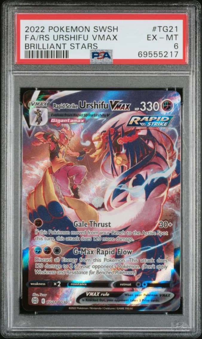 Rapid Strike Urshifu VMAX, Sword & Shield Brilliant Stars, PSA 6