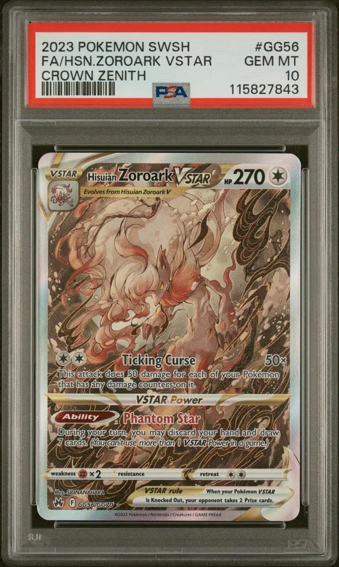 Hisuian Zoroark VSTAR, Sword and Shield Crown Zenith, PSA 10