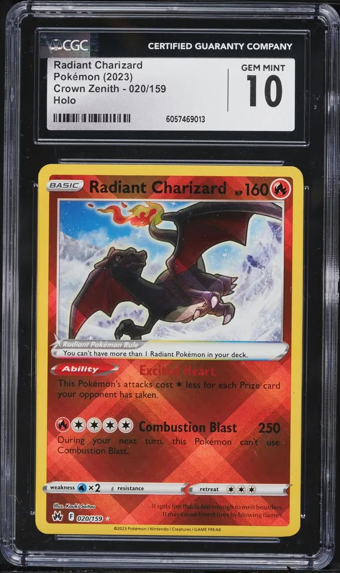 Radiant Charizard, Crown Zenith, CGC 10
