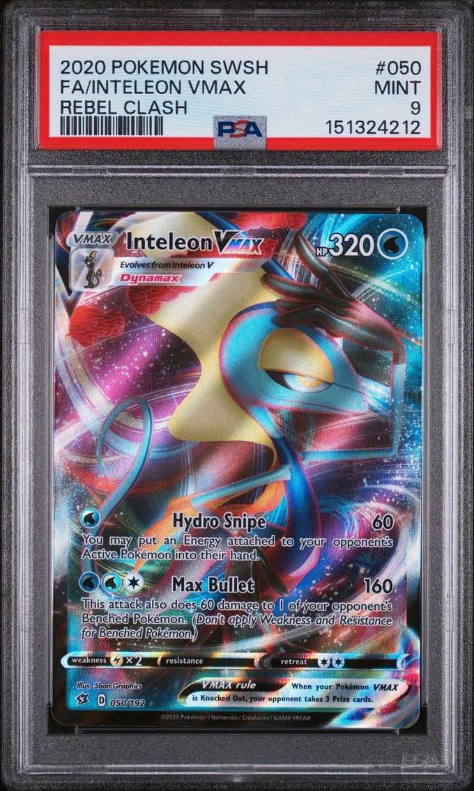 Inteleon VMAX, Sword & Shield Rebel Clash, PSA 9