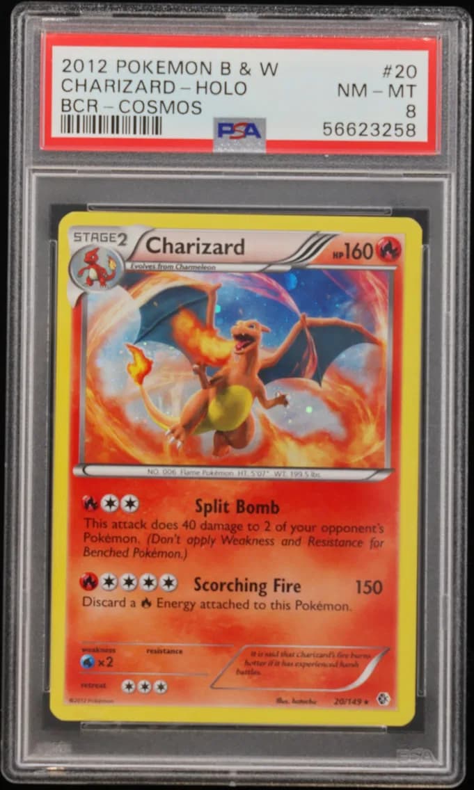 Charizard-Holo, Black & White Boundaries Crossed, PSA 8