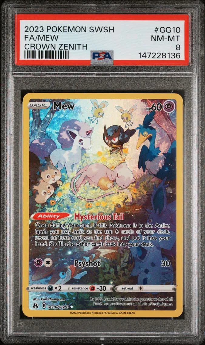 Mew, Sword and Shield Crown Zenith, PSA 8