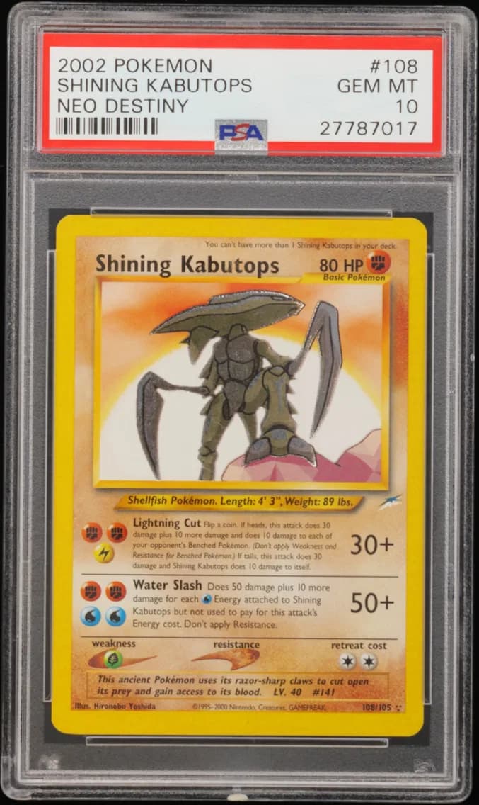 Shining Kabutops, Neo Destiny, PSA 10
