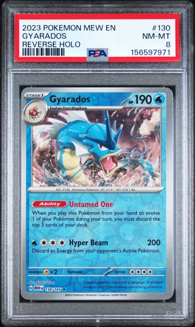 Gyarados Reverse Holo, 151, PSA 8