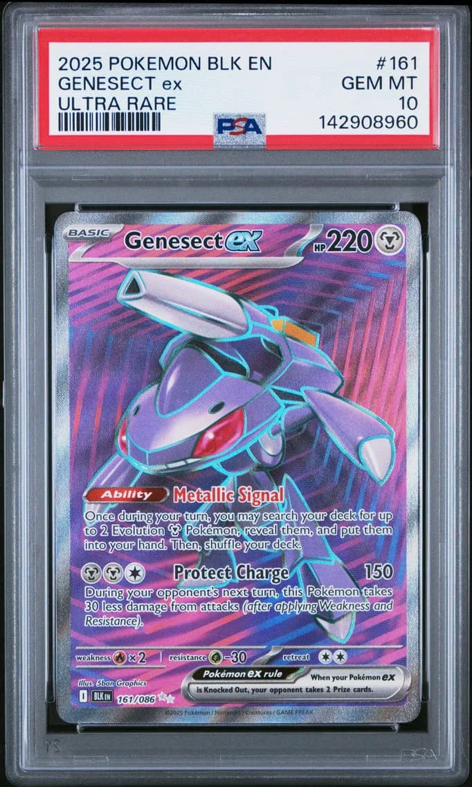 Genesect EX, Black Bolt, PSA 10