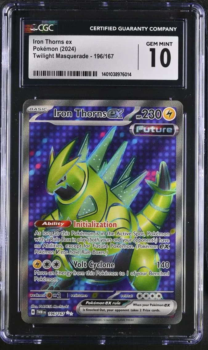 Iron Thorns ex, Twilight Masquerade, CGC 10