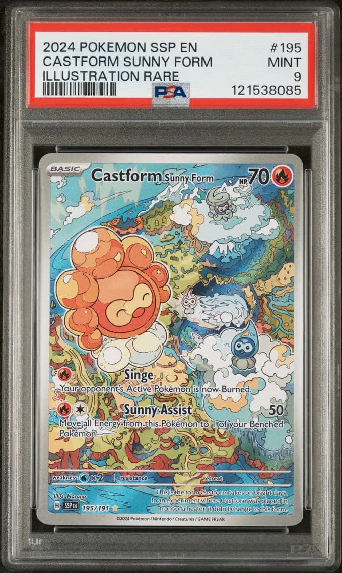 Castform Sunny Form, Surging Sparks, PSA 9