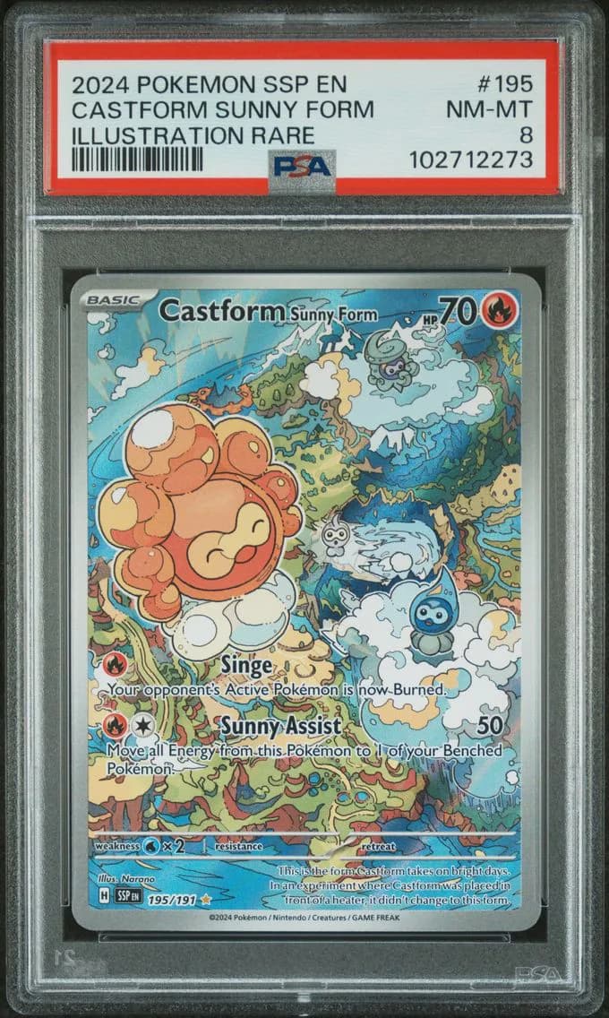 Castform Sunny Form, Surging Sparks, PSA 8