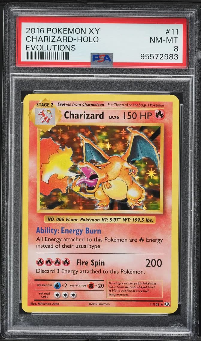Charizard-Holo, XY Evolutions, PSA 8