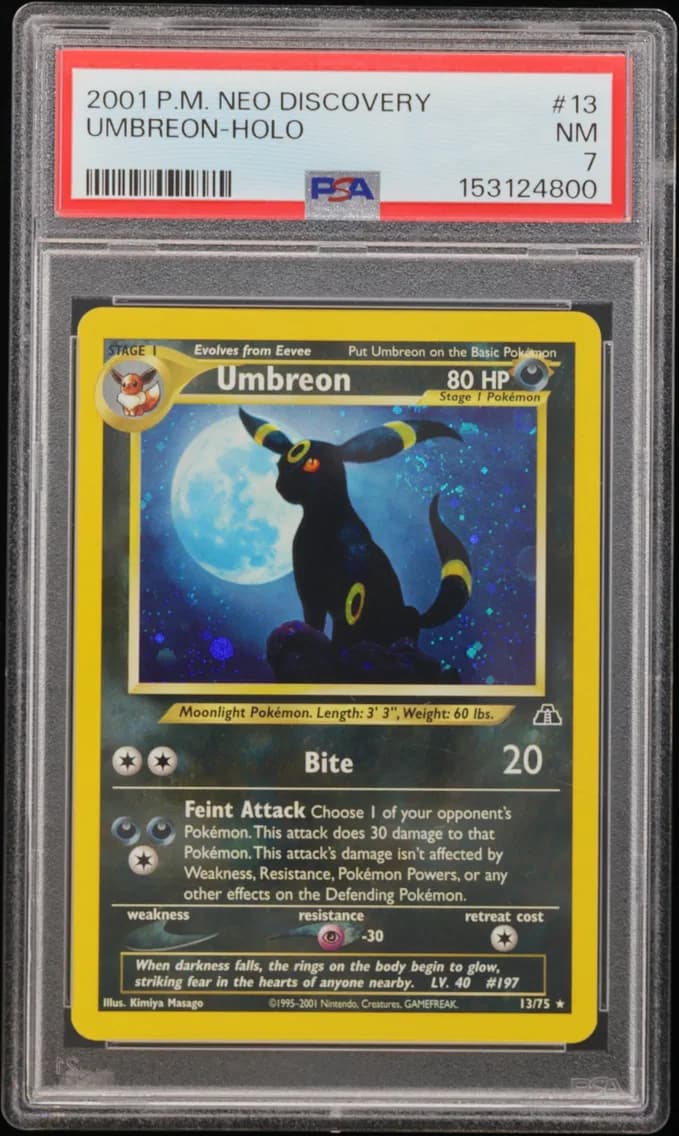 Umbreon-Holo, Neo Discovery, PSA 7