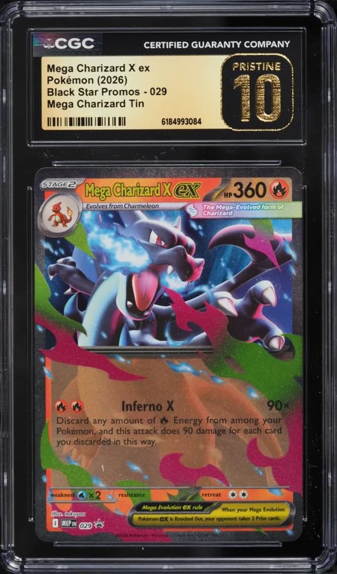 Mega Charizard X Ex, Black Star Promos - Mega Evolution MEP EN, CGC 10