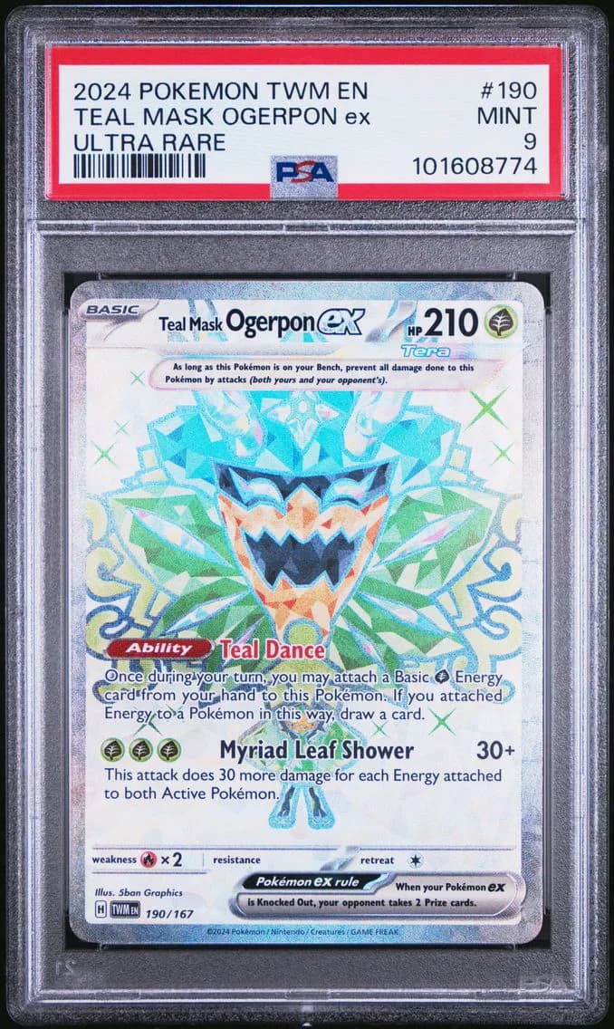 Teal Mask Ogerpon EX, Twilight Masquerade, PSA 9