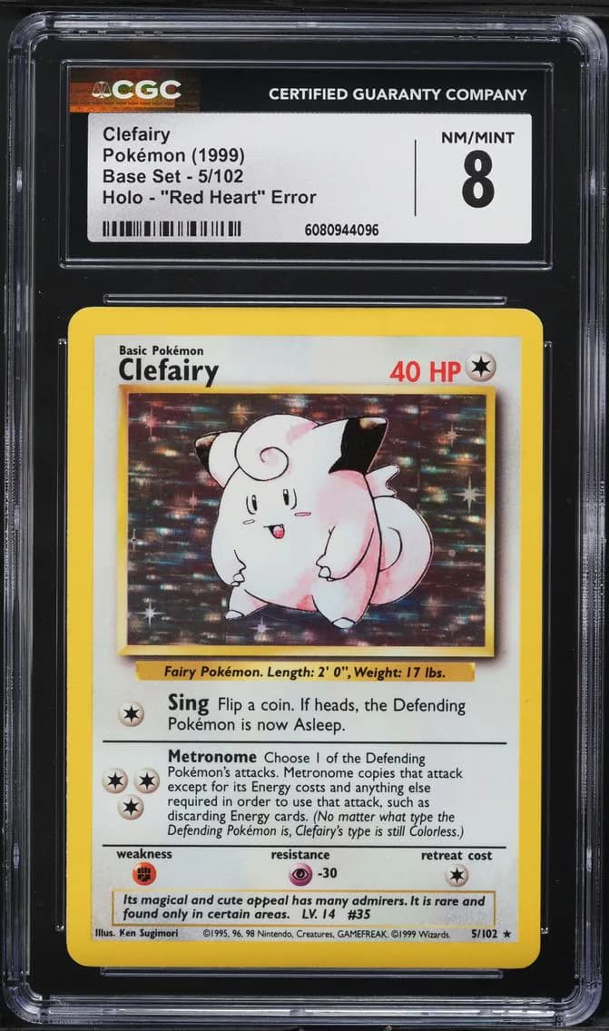Clefairy-Holo, Base Set - Unlimited, CGC 8
