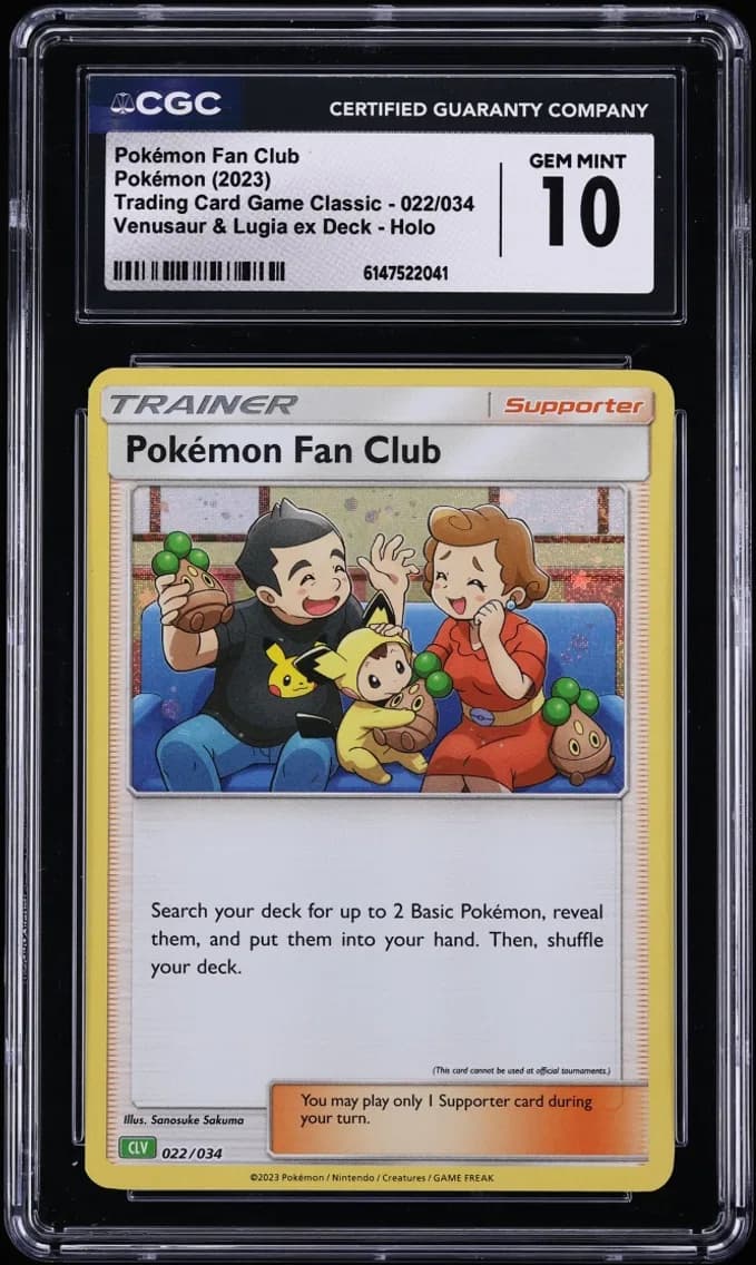 Pok^mon Fan Club, Trading Card Game Classic - CLV, CLC, CLB, CGC 10