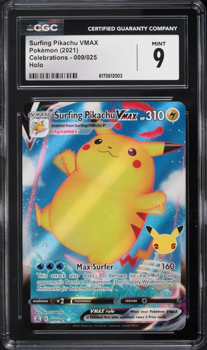 Surfing Pikachu VMAX, Celebrations, CGC 9