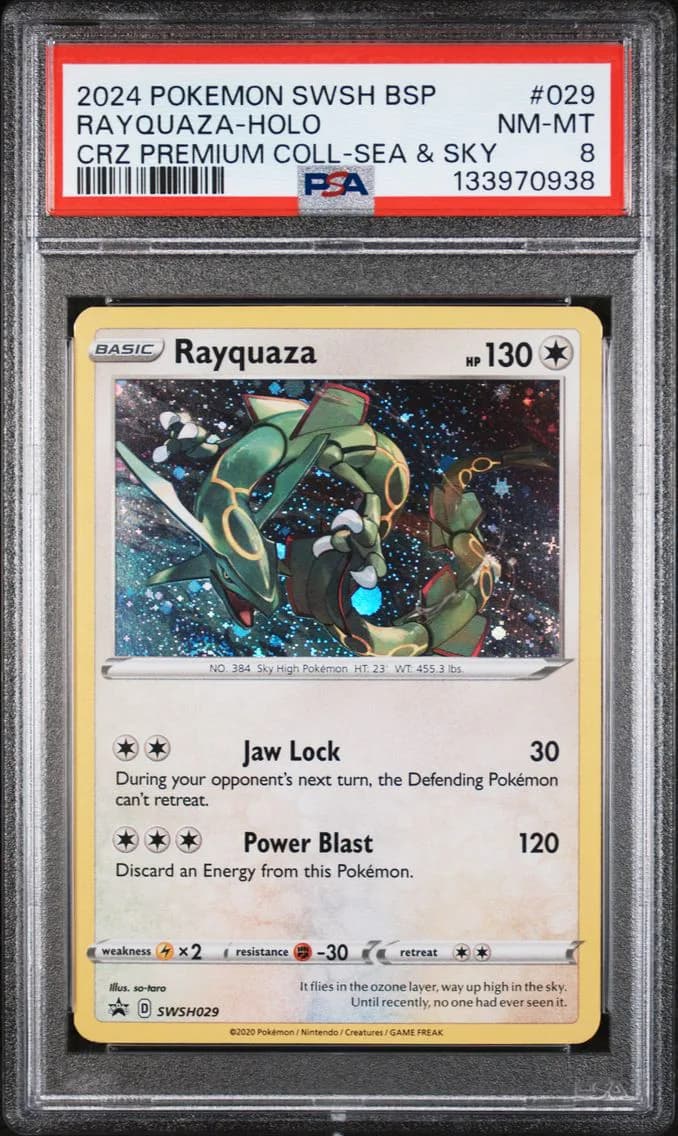 Rayquaza-Holo, Swsh Black Star Promo, PSA 8