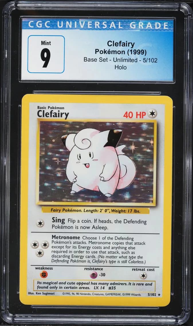 Clefairy-Holo, Base Set - Unlimited, CGC 9