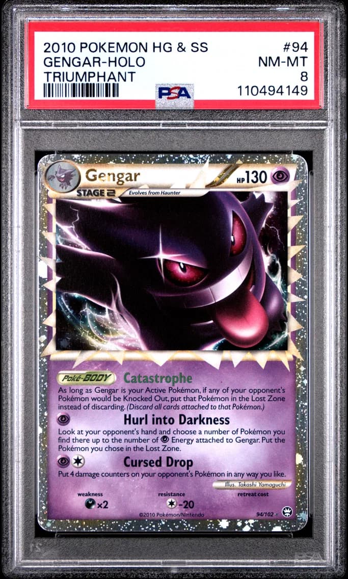 Gengar-Holo, Heartgold & Soulsilver Triumphant, PSA 8