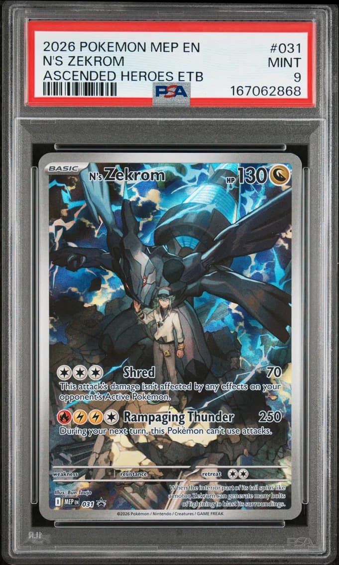 N's Zekrom, Me Black Star Promo, PSA 9