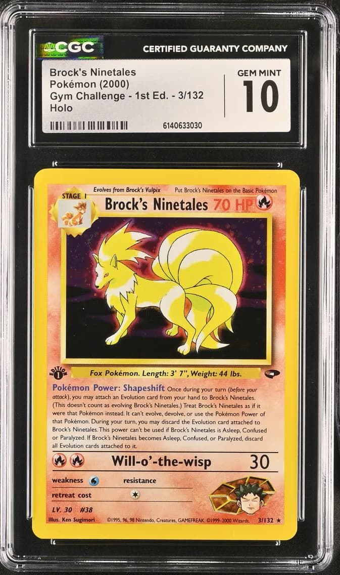 Brock's Ninetales, Gym Challenge - 1st Edition, CGC 10
