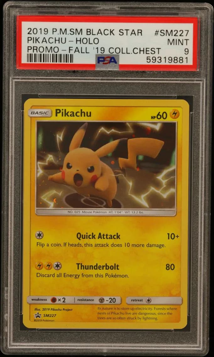 Pikachu-Holo, SM Black Star Promo, PSA 9