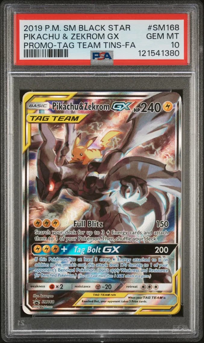 Pikachu & Zekrom GX, SM Black Star Promo, PSA 10
