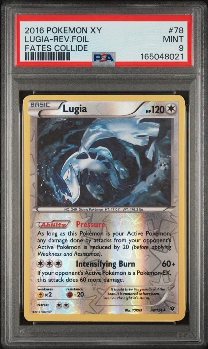 Lugia-Reverse Foil, XY Fates Collide, PSA 9