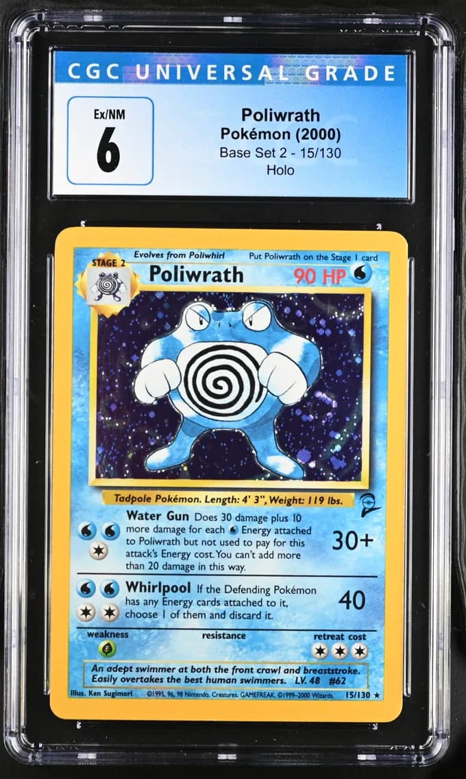 Poliwrath, Base Set 2, CGC 6