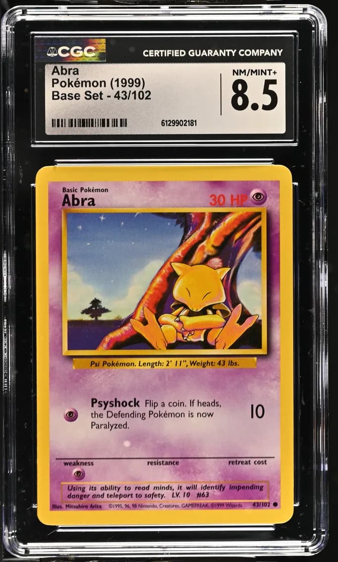 Abra, Base Set - Unlimited, CGC 8.5
