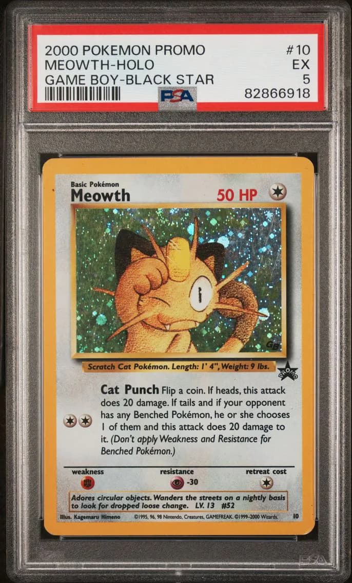 Meowth-Holo, Promo Black Star, PSA 5