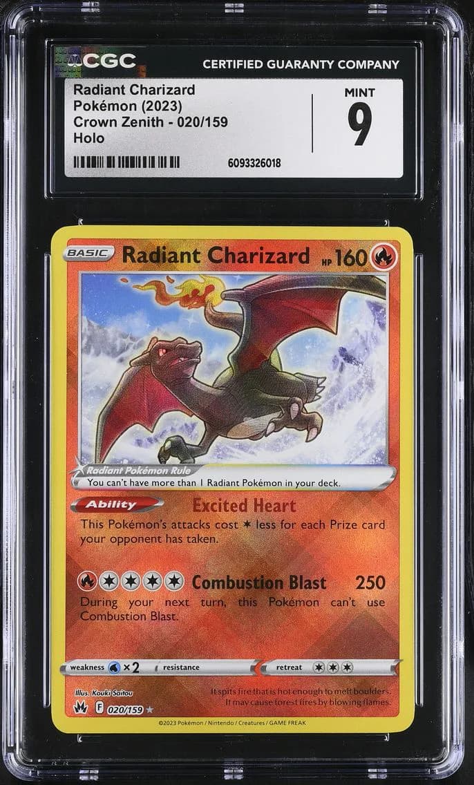 Radiant Charizard, Crown Zenith, CGC 9