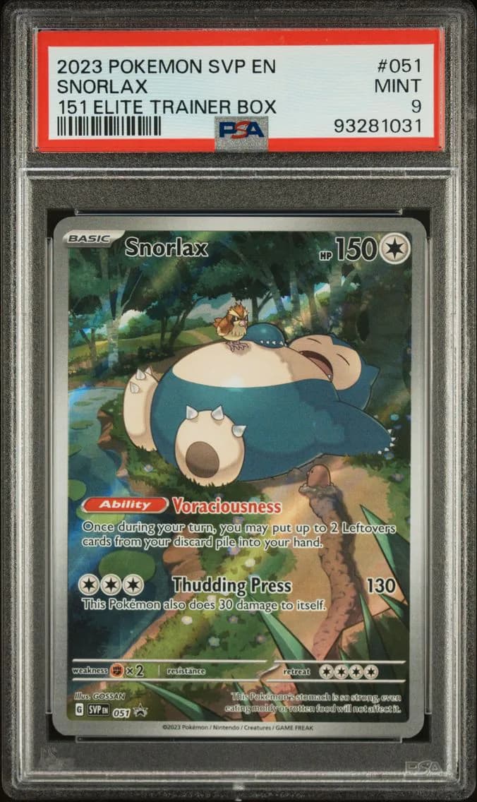 Snorlax, SV Black Star Promo, PSA 9