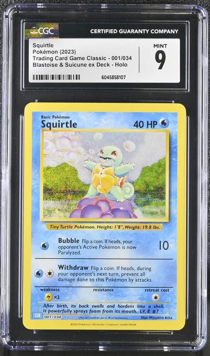 Squirtle, Trading Card Game Classic - CLV, CLC, CLB, CGC 9