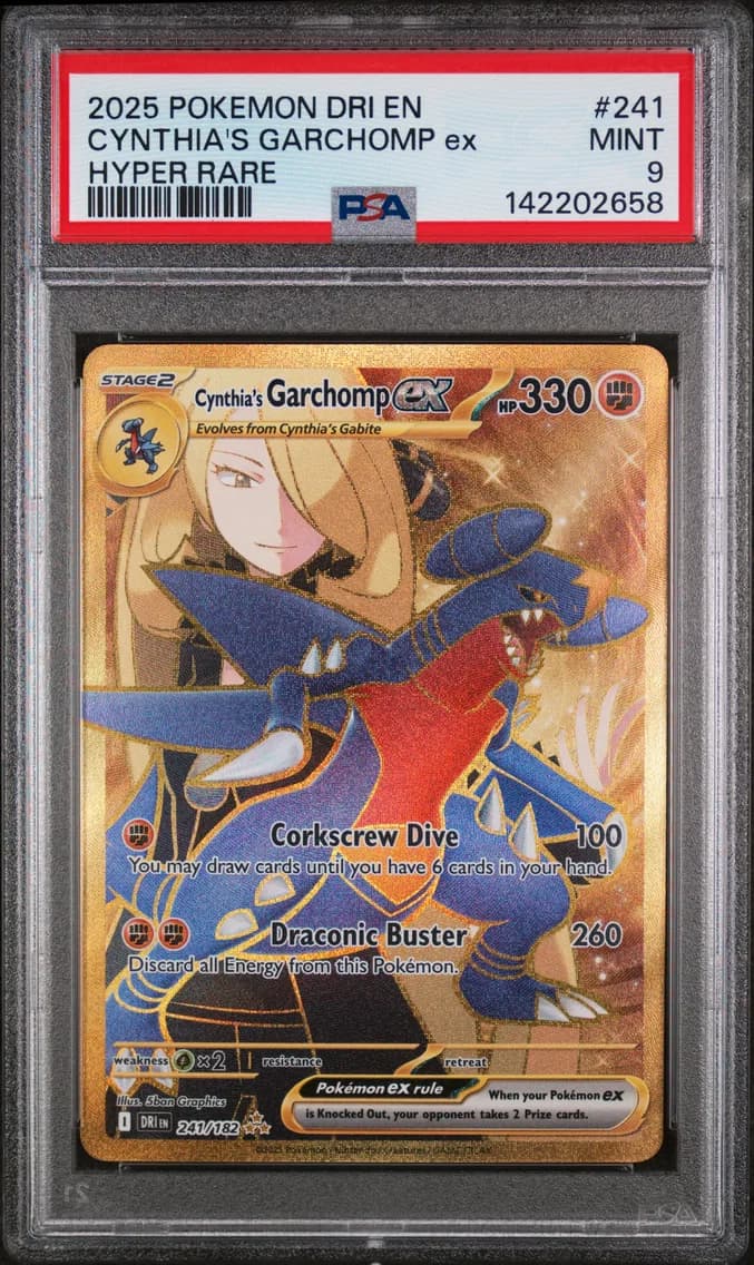 Cynthia's Garchomp EX, Destined Rivals, PSA 9