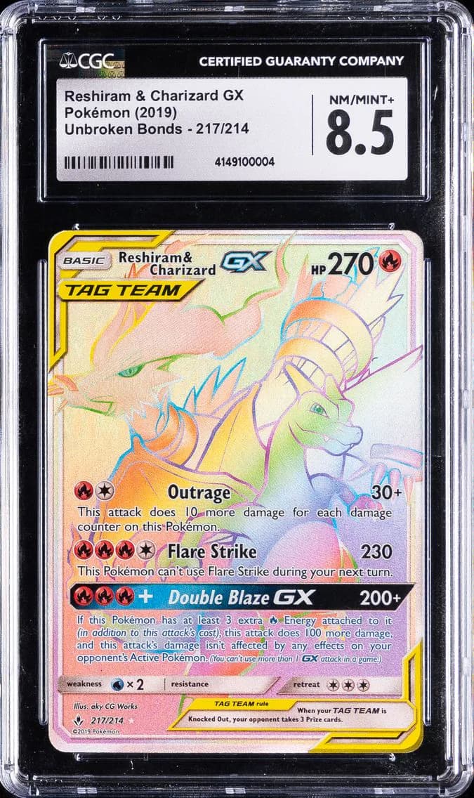 Reshiram & Charizard GX, Unbroken Bonds, CGC 8.5
